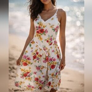 Victoria's Secret Gold Label Vintage Victorian Floral Bodice Slip Dress